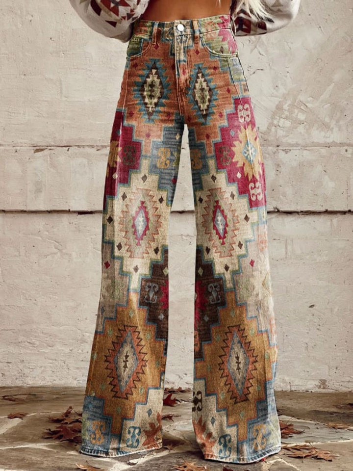 Julia™ | Vintage Boho Patchwork Wide-Leg Trousers