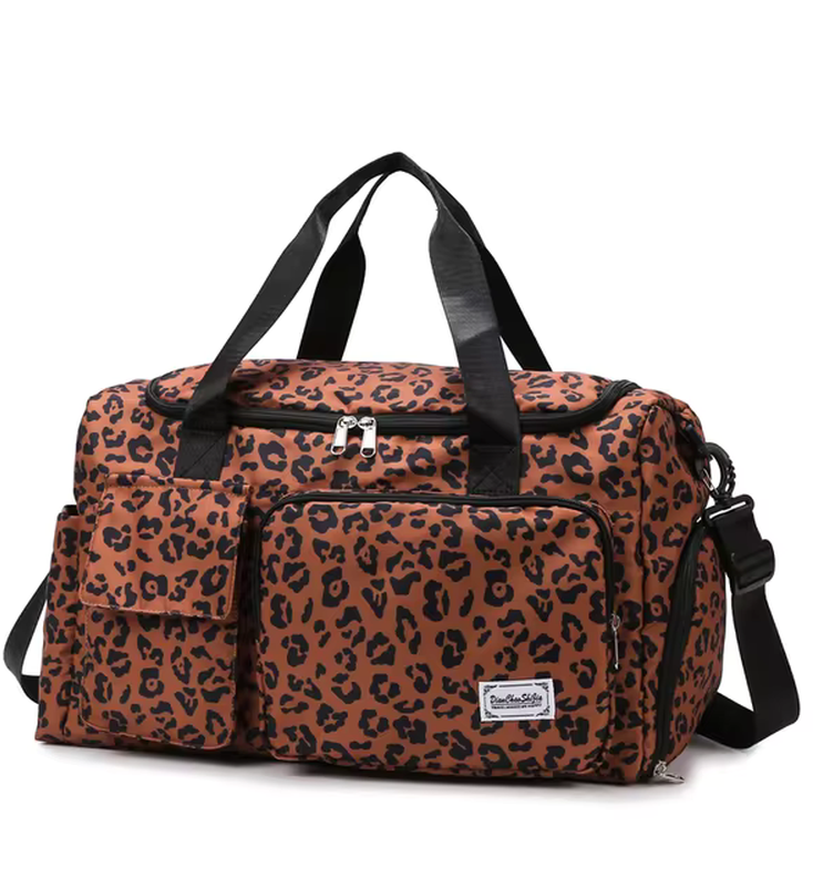 Corin | Multi-pockets Travel Bag in Leopard Print