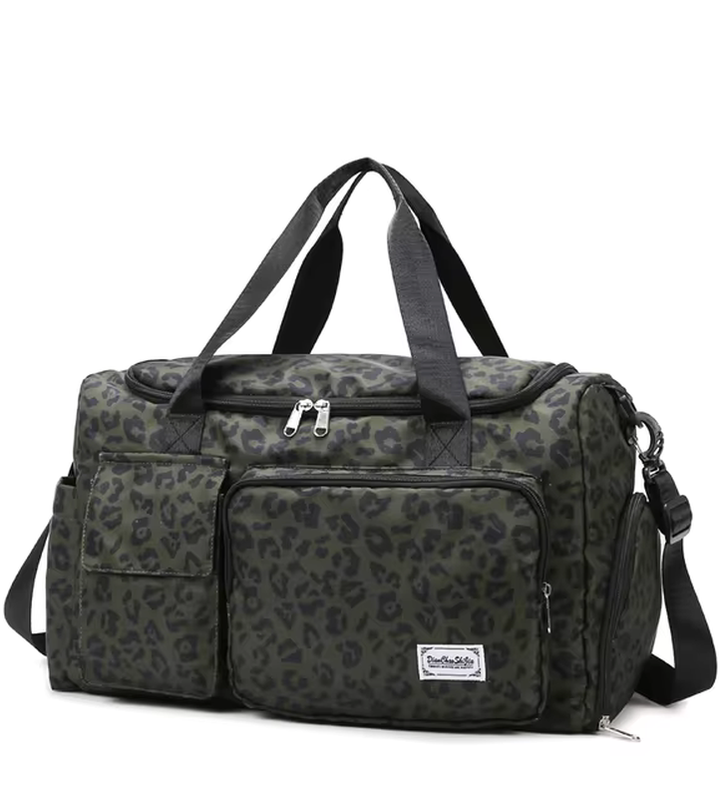 Corin | Multi-pockets Travel Bag in Leopard Print