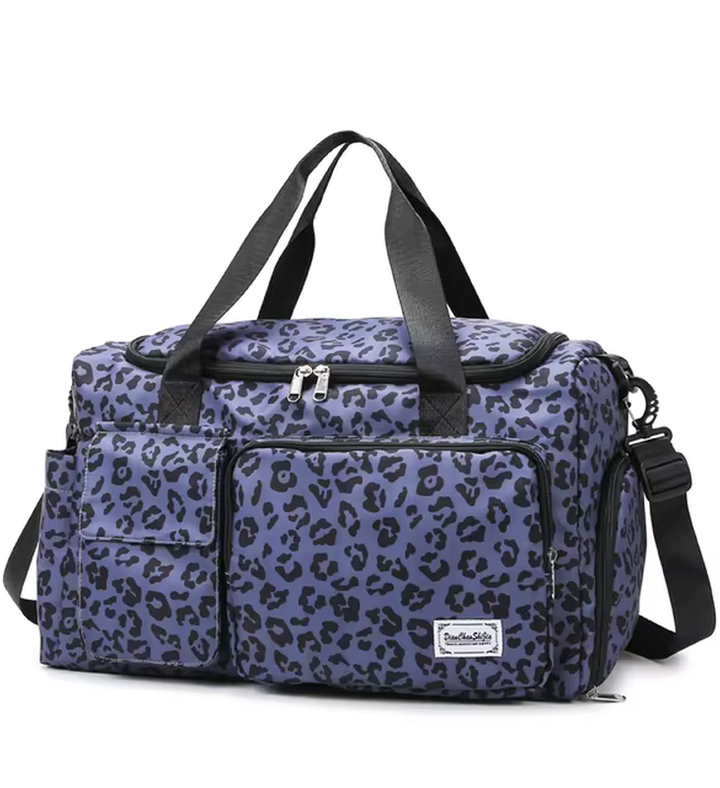 Corin | Multi-pockets Travel Bag in Leopard Print