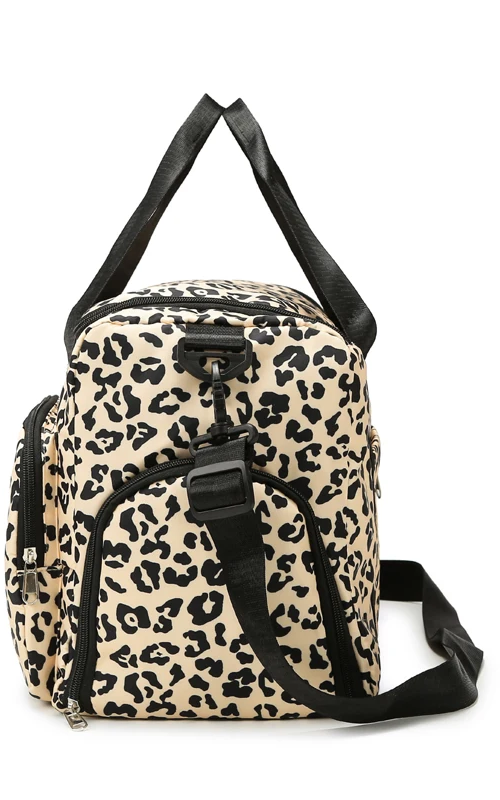 Corin | Multi-pockets Travel Bag in Leopard Print