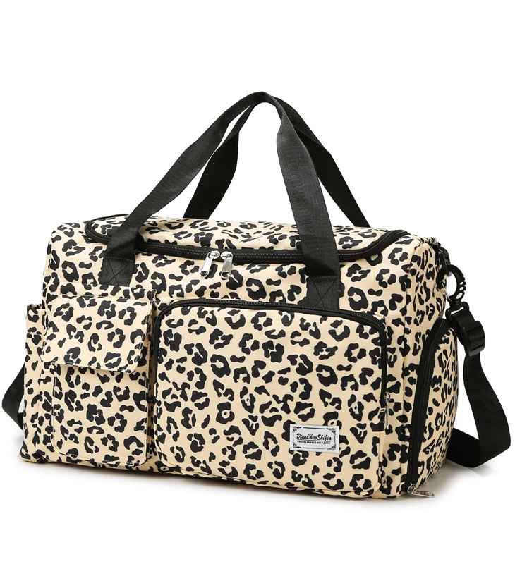 Corin | Multi-pockets Travel Bag in Leopard Print